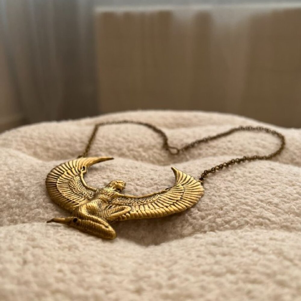 Isis Goddess Necklace Solid Brass - image 3
